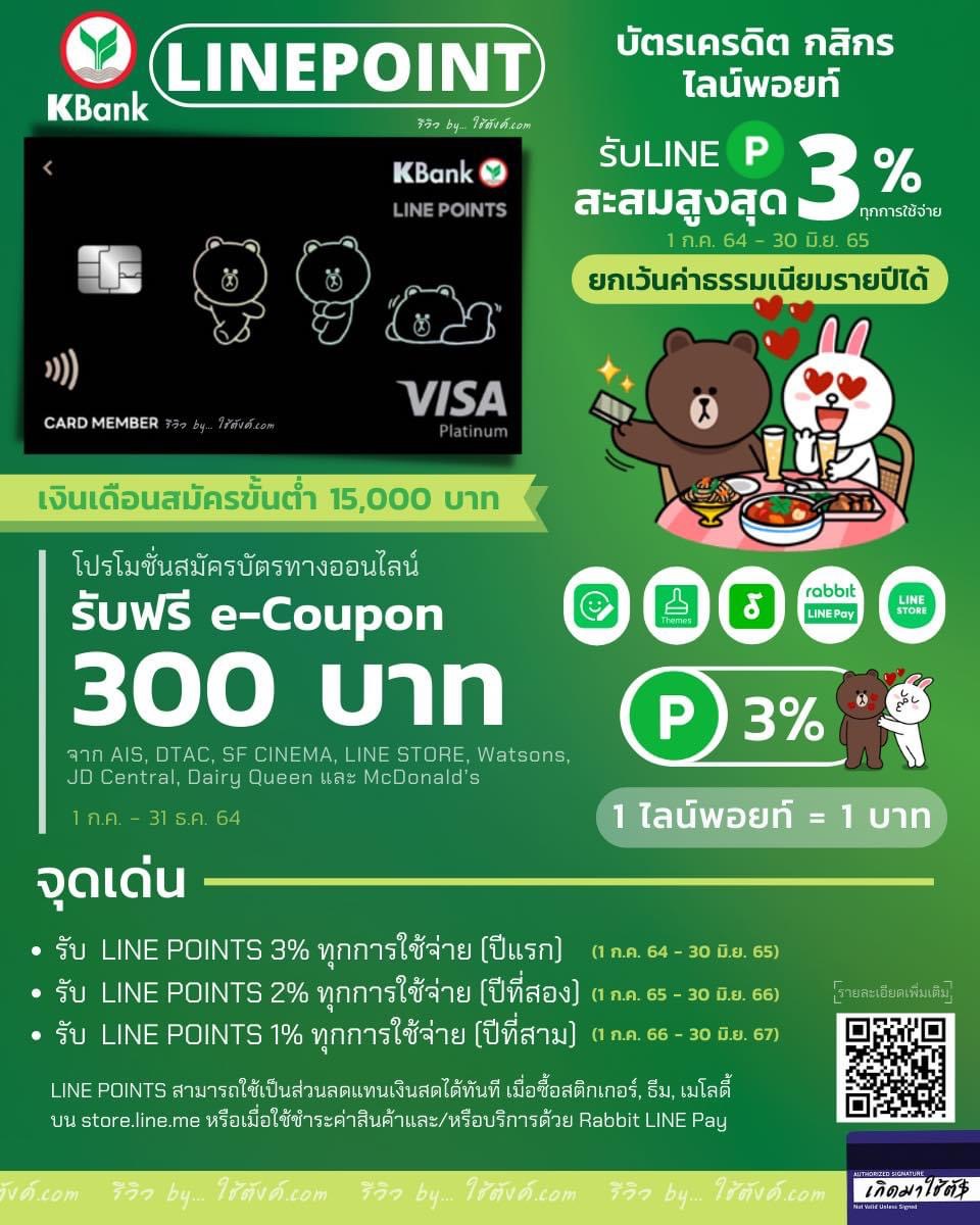 รีวิว] บัตรเครดิตกสิกร ไลน์พอยท์ (Kbank Line Points) - Chaitung.Com -  ใช้ตังค์.Com