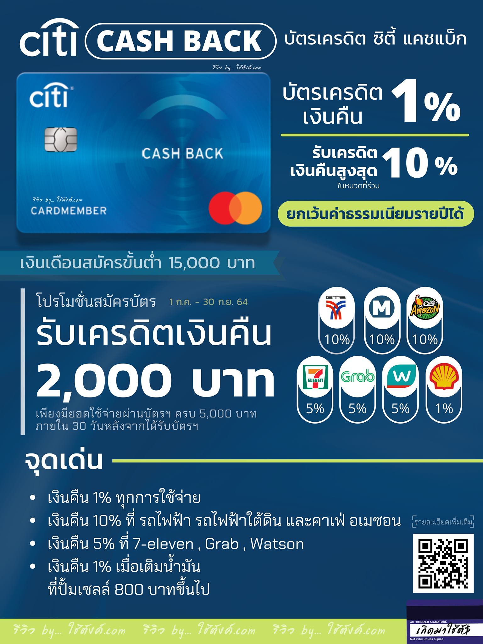 [รีวิว] บัตรเครดิต ซิตี้ แคชแบ็ก (Citi Cash Back) ใช้